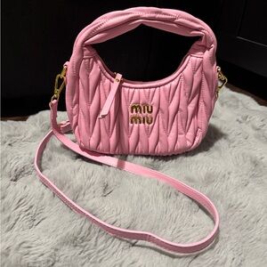 Pink Quilted Crossbody Bag